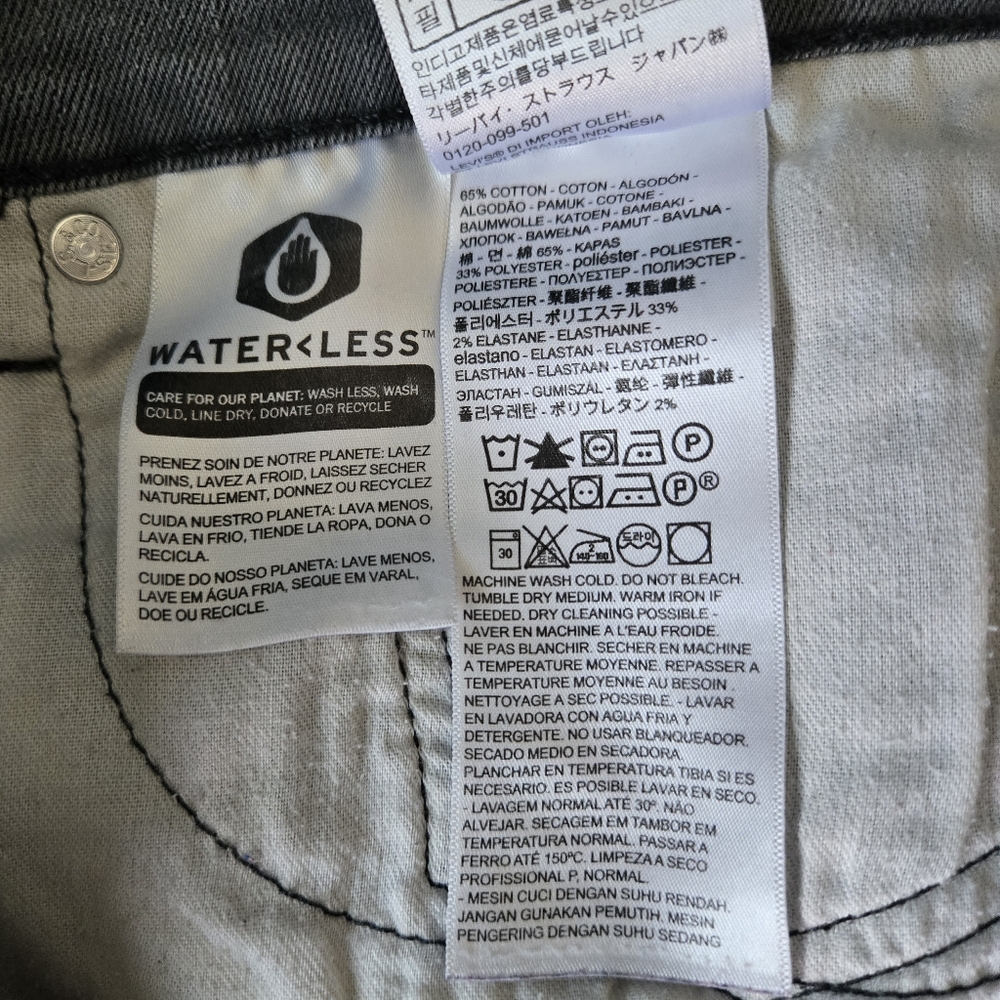 36x32 Levi's Slim Grey Denim Men's Jeans - Picture 5 of 5
